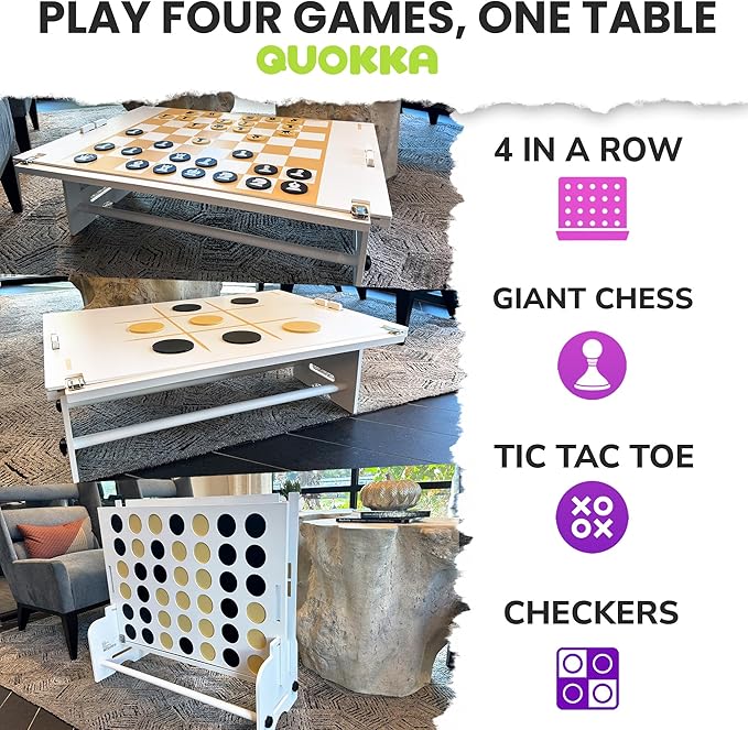 Giant White Four in a Row Connect Game 4-in-1