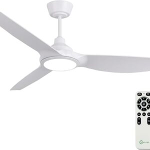 Outdoor Ceiling Fans with Lights, 56″ White & Gold