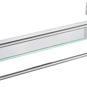 Alise Shower Glass Shelf,Bathroom Shelves with Towel Bar/Rail