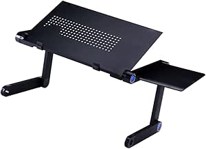 Mipcase Portable Adjustable Laptop Desk Stand Ergonomic Vented Aluminum Table with Mouse Board Compatible