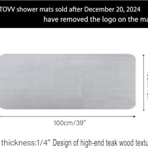 Faux Teak Texture Cushioned Shower Mat