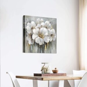 Gray Flower Canvas Wall Art