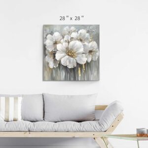 Gray Flower Canvas Wall Art