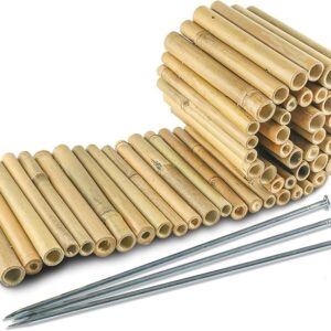 HTWNK Bamboo 2 Pack Short Fence Outdoor Landscape