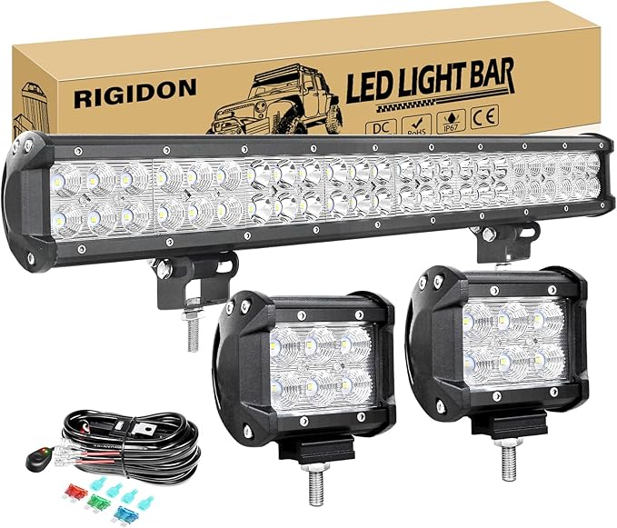 RIGIDON 23Inch 144W Light Bar Double Row Flood Spot Combo