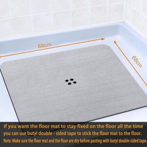 Faux Teak Texture Cushioned Shower Mat