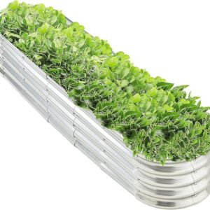 69″ x 16″ Metal Oval Raised Garden Bed Planter Variable Shape