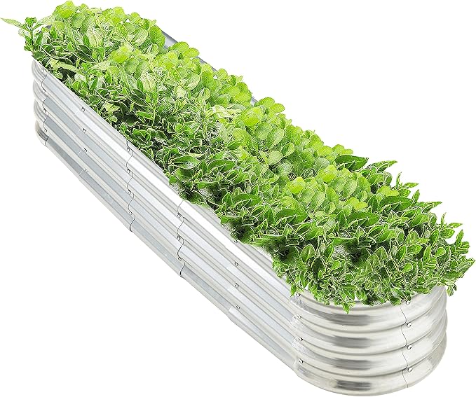 69" x 16" Metal Oval Raised Garden Bed Planter Variable Shape