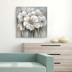 Gray Flower Canvas Wall Art