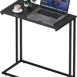 C-Shaped Side Table for Small Space Black