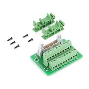 Walfront IDC20P 20Pin Male Header Breakout Board with Bracket Terminal Block Connector for PLC Interface