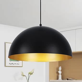 Black Dome Pendant Light, 17.7 inch (bulb not included)