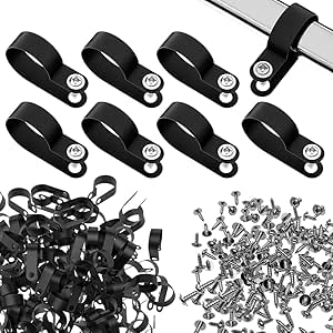 BTF-LIGHTING 100pcs Black 1/4 Inch R-Type