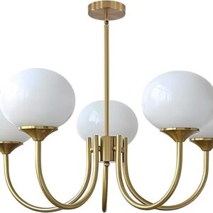 Glass Globe Chandelier (1 bulb with little crack)