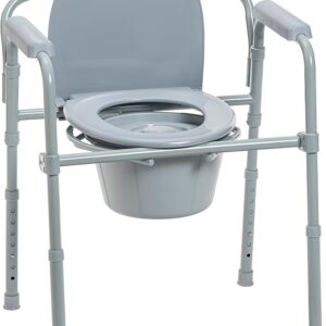 Folding Steel Bedside Commode Chair