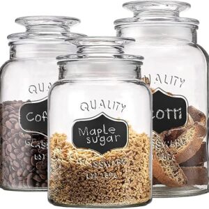 Glass Canister Set for Kitchen or Bathroom