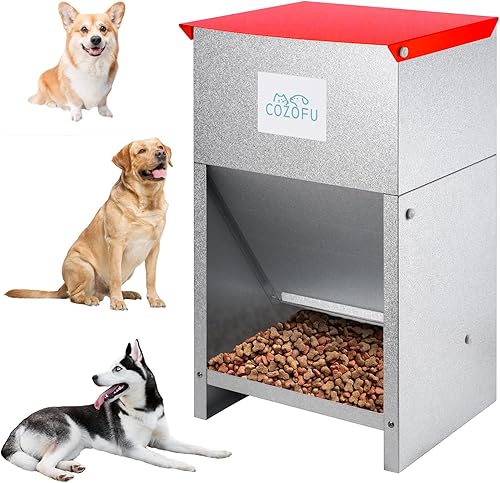 Dog Feeder - Galvanized Metal Food Station