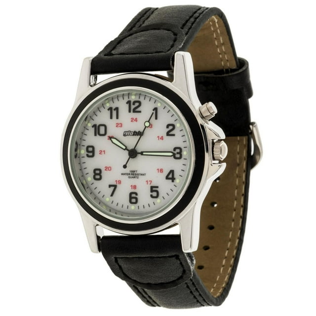 Mens Black Strap Easy Read Analog Watch