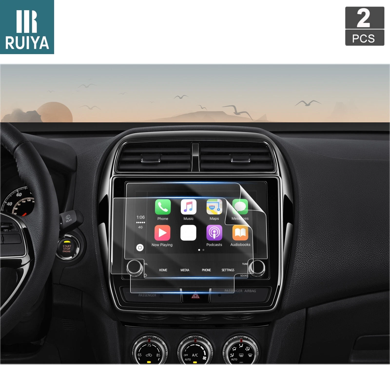 RUIYA Car Screen Protector 2 Nano Film 8-in For 2026 Mitsubishi Outlander Sport