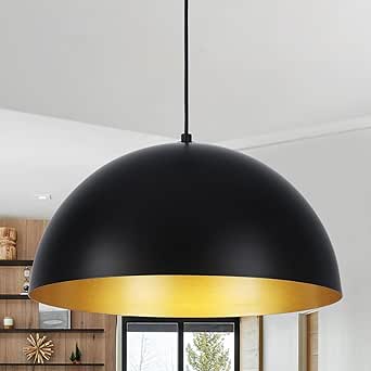 18 inch Black Dome Pendant Light