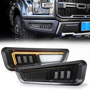MOVOTOR Fog Lights with Sequential Amber Turn Signal DRL Bumper Fog Driving Lights Compatible with Raptor Ford F150 2017 2018 2019 2020