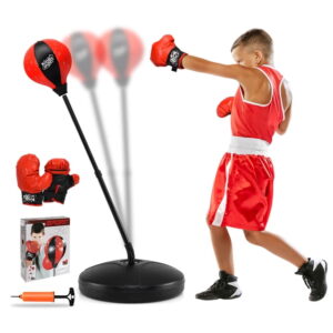 Kids Punching Bag Toy Set Adjustable Stand