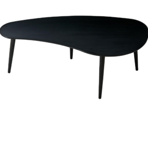 Solid Wood Table Desk, Coffee Table End Table Round for Kitchen Dining Room, Living Room, Bedroom and Restaurant, 4 Legs Removable-Black