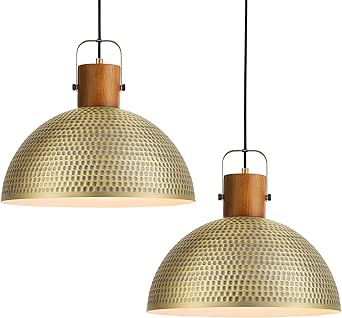 2 Pack Large Hammered Pendant Light