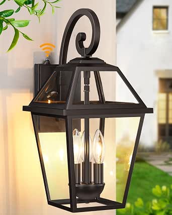 18" Large Dusk to Dawn Outdoor Wall Light Fixture