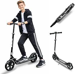 Kick Scooter for Kids Ages 3-8 & 6+, Black