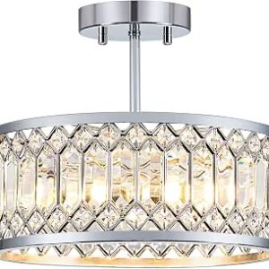Crystal Chrome Ceiling Light (missing components)