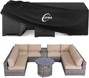 Kipiea 600D Patio Furniture Covers Waterproof Winter, Outdoor Furniture Set Covers for Table Chairs, Heavy-Duty Outdoor Sofa Covers with Anti UV and No Tears, No Fading ( pretty close)