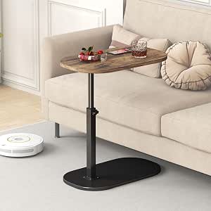 C Shaped Side Table, Adjustable Height