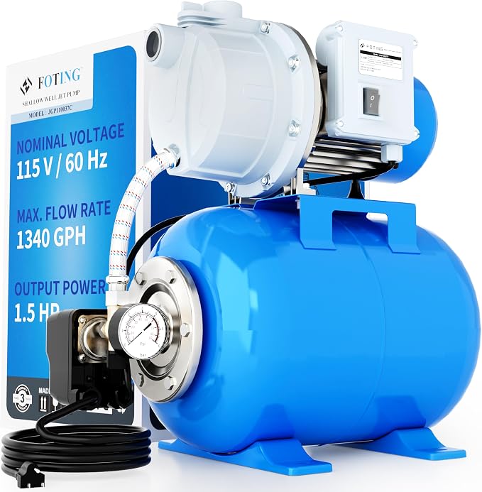 1.5HP Shallow Well Pump with Pressure Tank